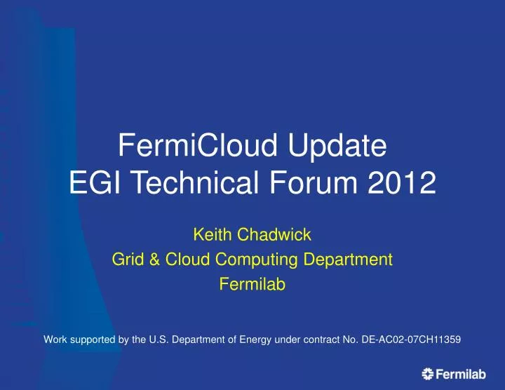 fermicloud update egi technical forum 2012
