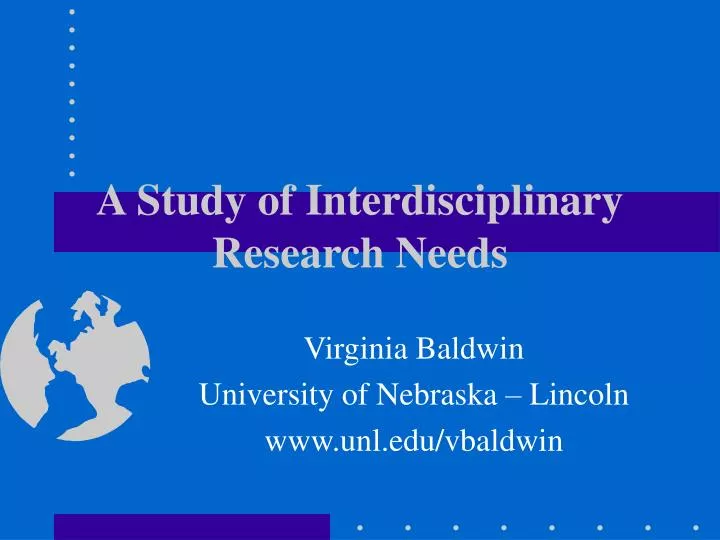 a study of interdisciplinary research needs