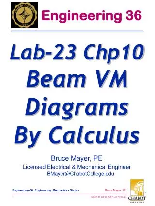 Bruce Mayer, PE Licensed Electrical &amp; Mechanical Engineer BMayer@ChabotCollege