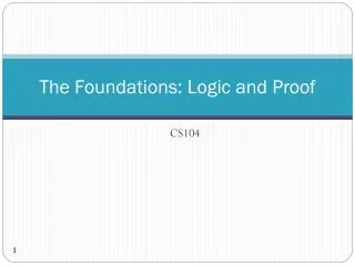 The Foundations: Logic and Proof