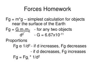 Forces Homework