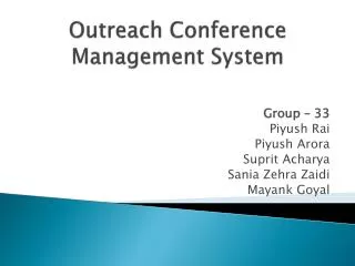 Outreach Conference Management System