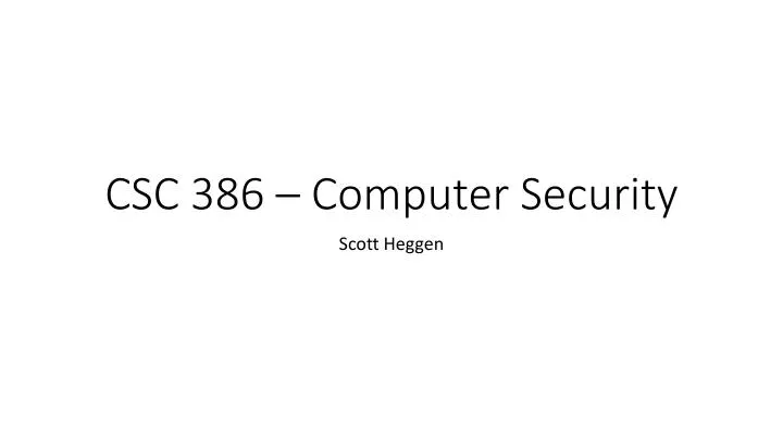 csc 386 computer security