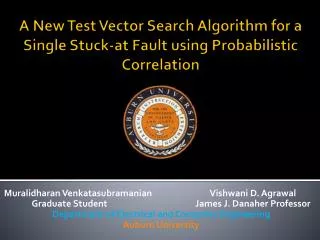 A New Test Vector Search Algorithm for a Single Stuck-at Fault using Probabilistic Correlation