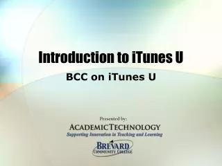 Introduction to iTunes U