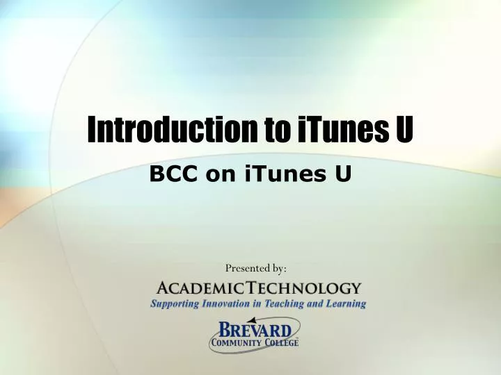 introduction to itunes u