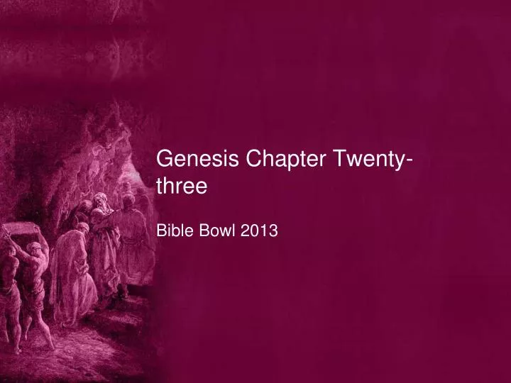 genesis chapter twenty three