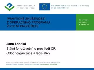 praktick zku enosti z opera n ho programu ivotn prost ed