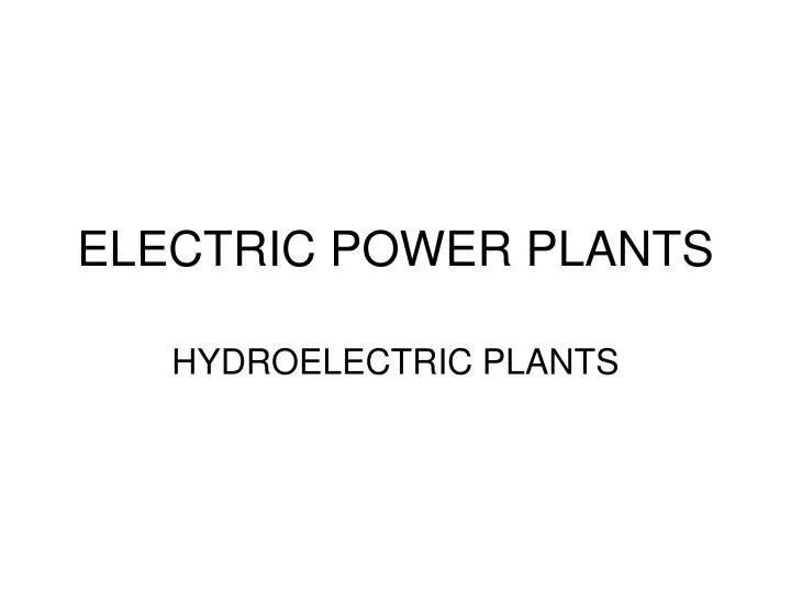 electric power plants