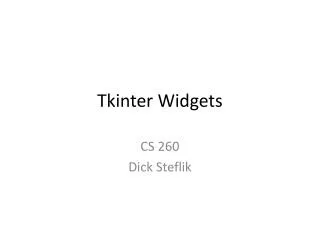 Tkinter Widgets