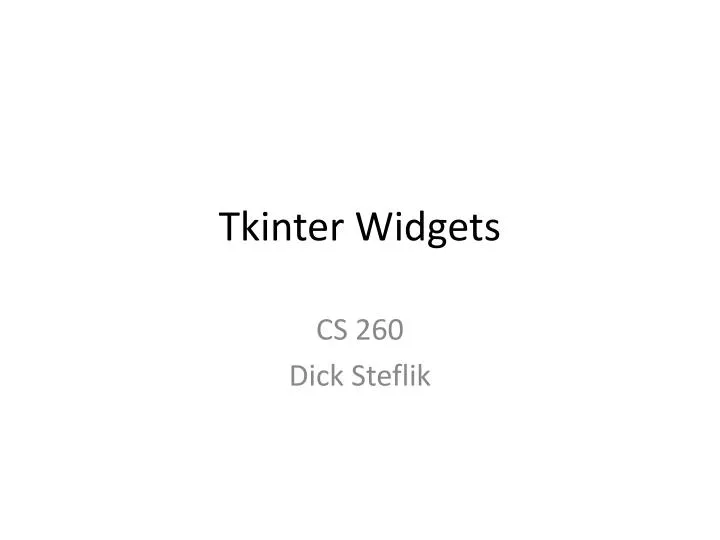 tkinter widgets