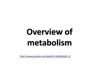 Overview of metabolism