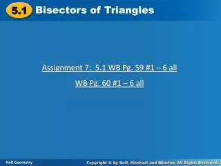 Bisectors of Triangles