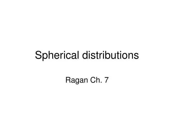 spherical distributions