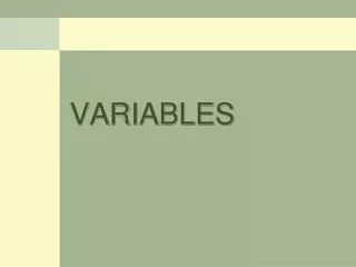 VARIABLES