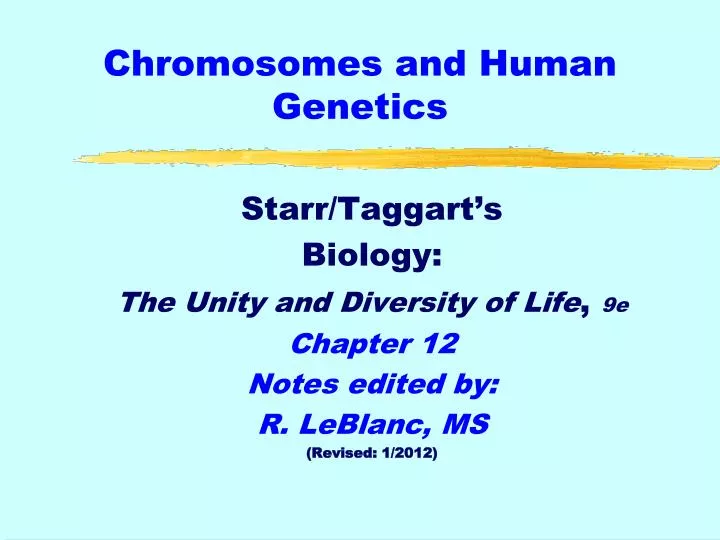 chromosomes and human genetics