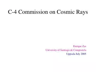 C-4 Commission on Cosmic Rays