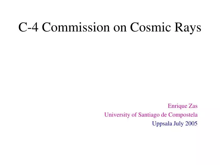 c 4 commission on cosmic rays
