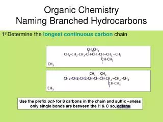 Organic Chemistry Naming Branched Hydrocarbons