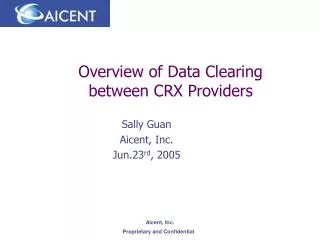 Overview of Data Clearing between CRX Providers