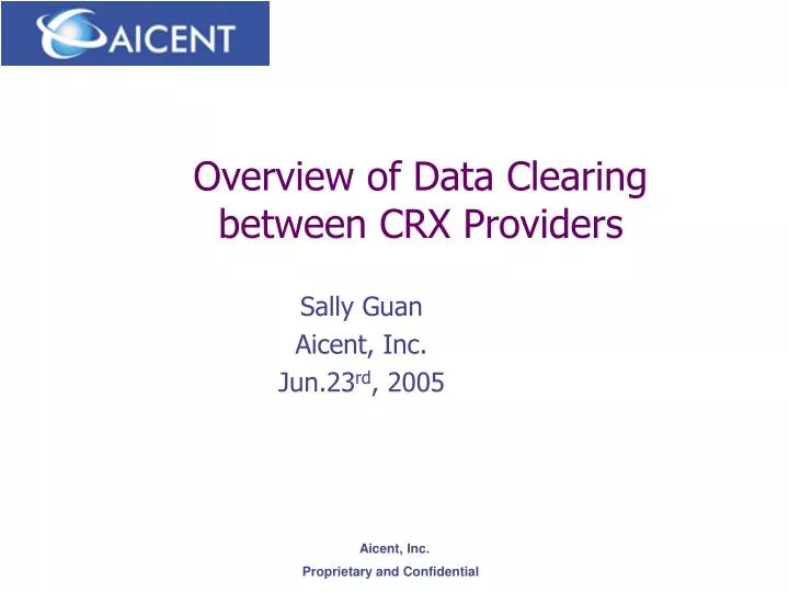 overview of data clearing between crx providers