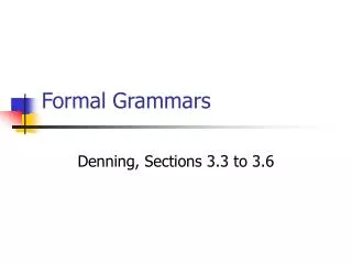 Formal Grammars