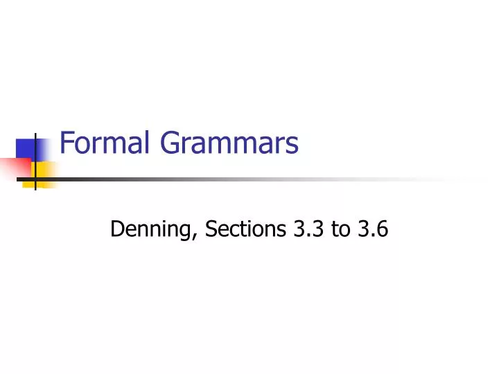 formal grammars