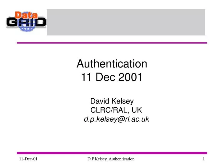 authentication 11 dec 2001
