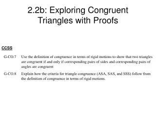 2.2b: Exploring Congruent Triangles with Proofs