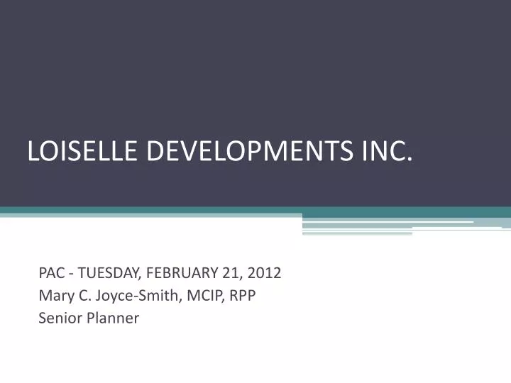 loiselle developments inc