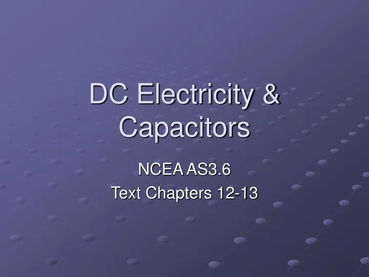 dc electricity capacitors