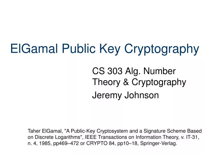 elgamal public key cryptography