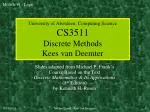University of Aberdeen, Computing Science CS3511 Discrete Methods Kees van Deemter - slide 1