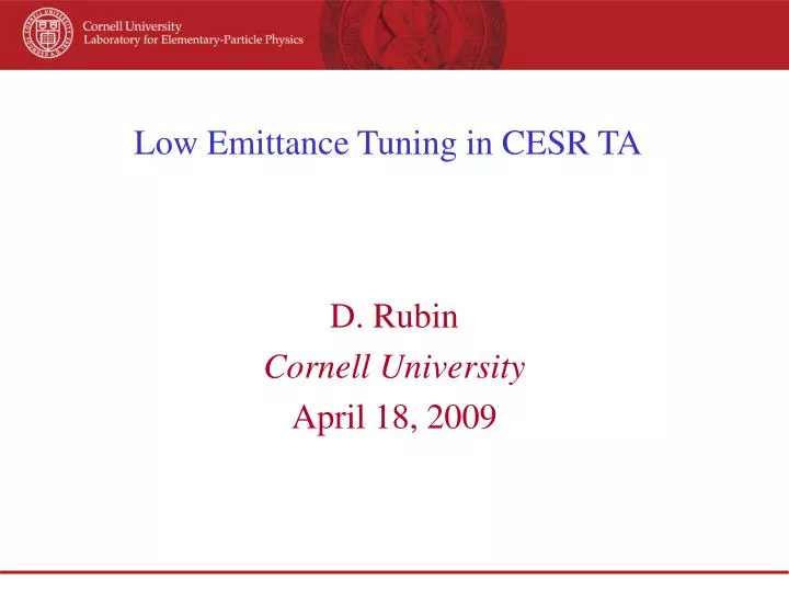low emittance tuning in cesr ta