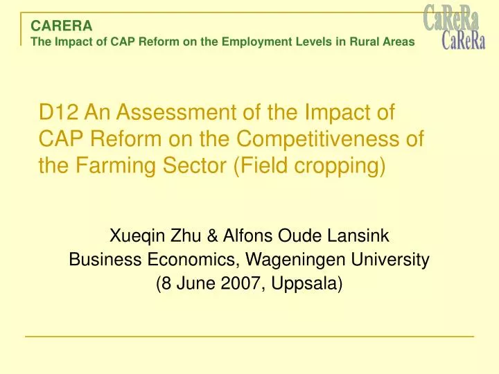 carera the impact of cap reform on the employment levels in rural areas