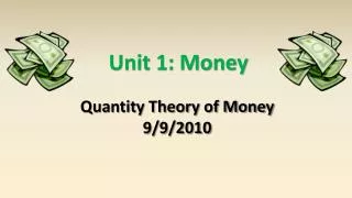 Unit 1: Money