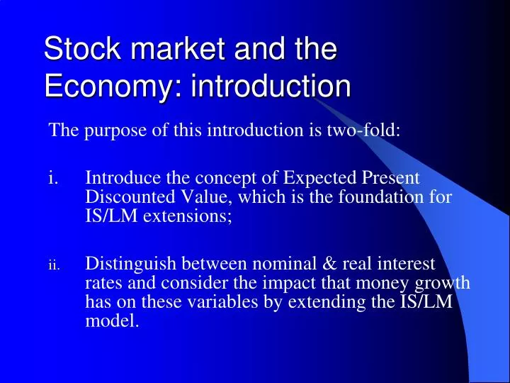 stock market and the economy introduction