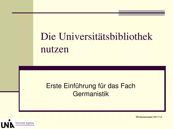 PPT - Die Universitätsbibliothek Nutzen PowerPoint Presentation, Free ...