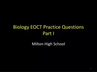 Biology EOCT Practice Questions Part I