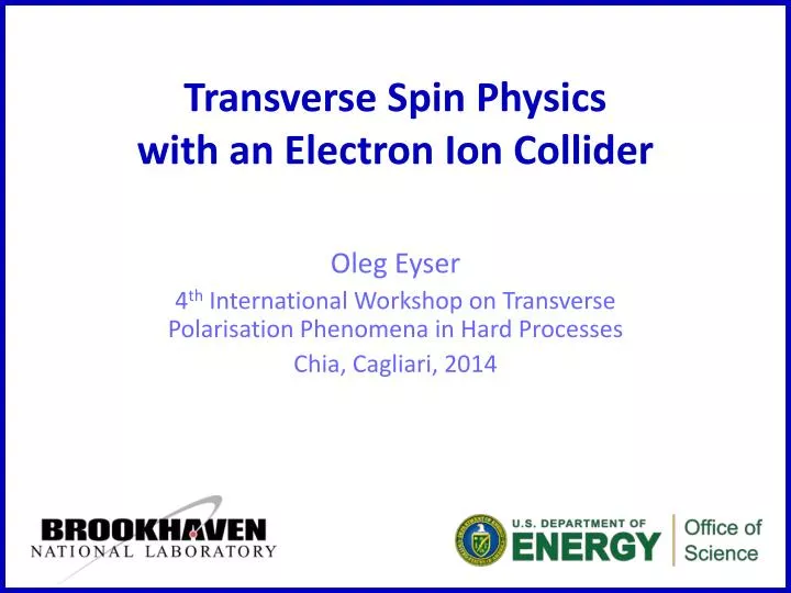 transverse spin physics with an electron ion collider