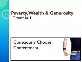 Poverty, Wealth &amp; Generosity
