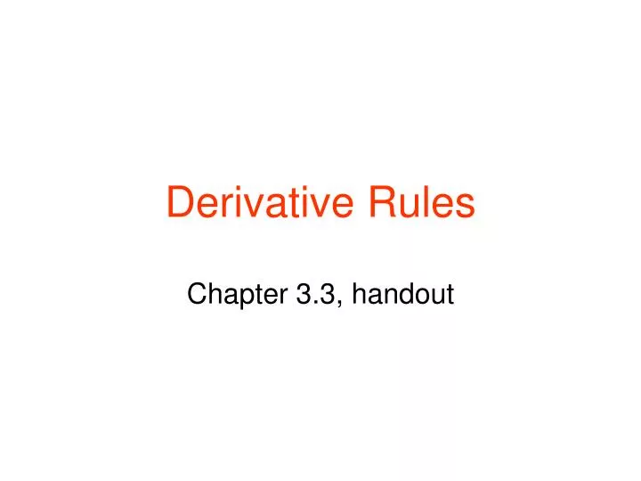 derivative rules