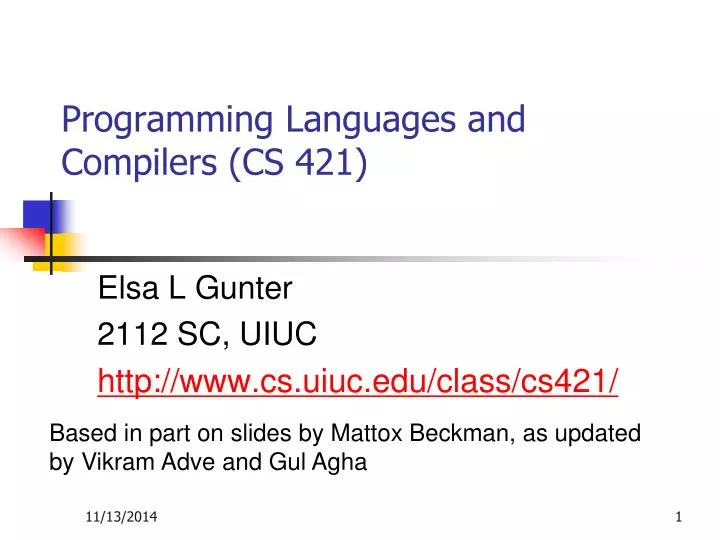 programming languages and compilers cs 421