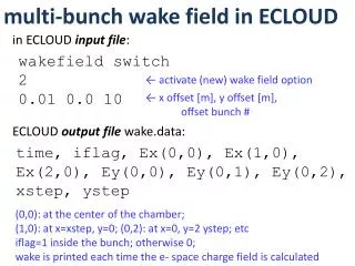 multi-bunch wake field in ECLOUD