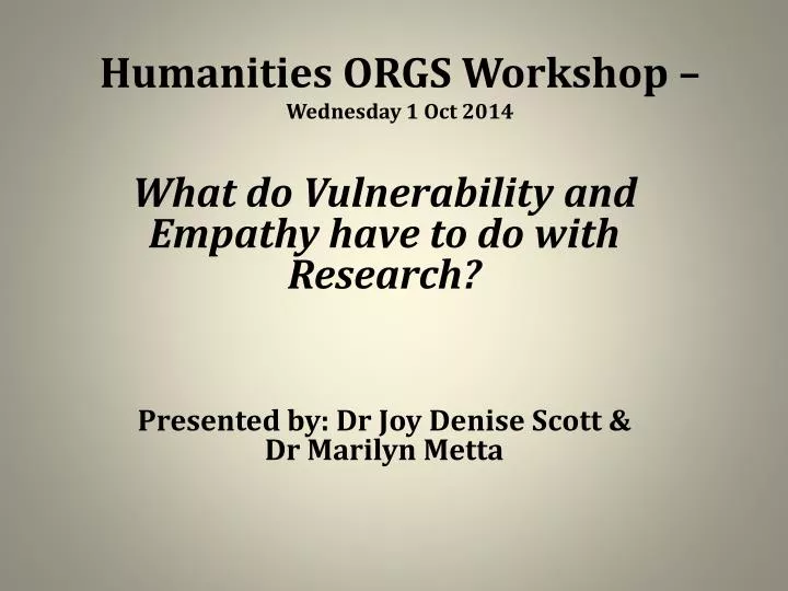 humanities orgs workshop wednesday 1 oct 2014