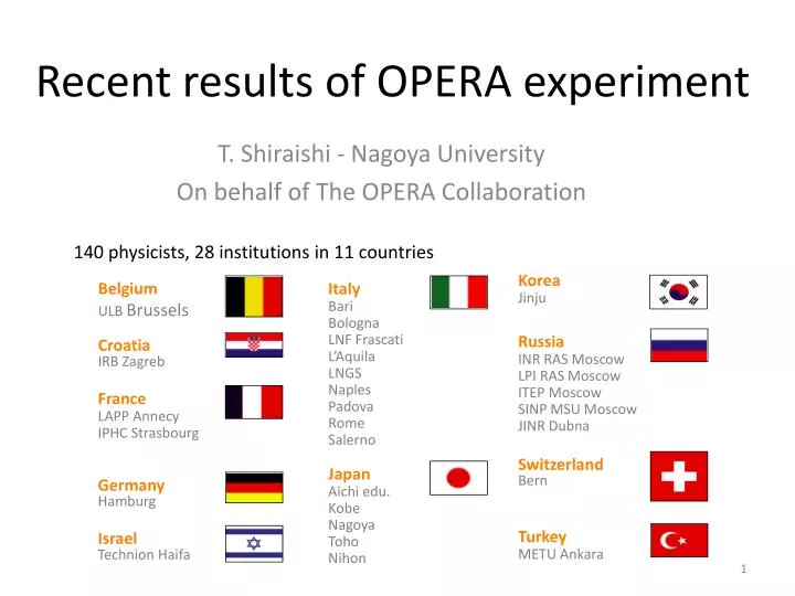recent results of opera experiment