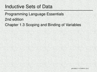 Inductive Sets of Data