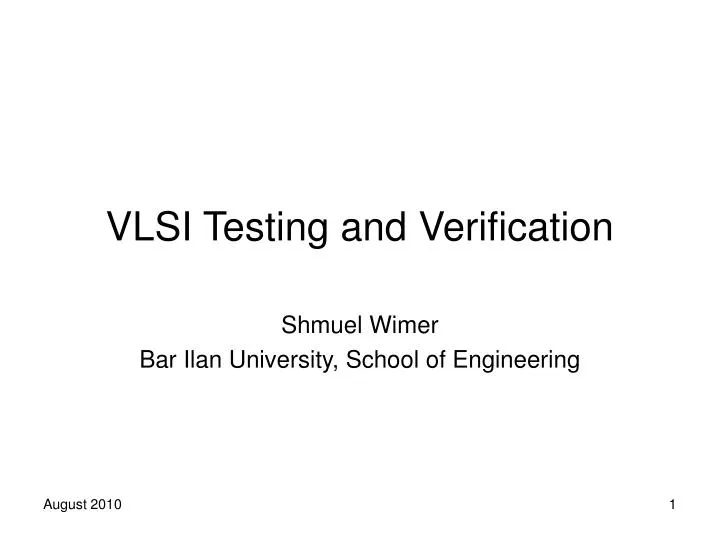 vlsi testing and verification