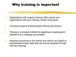 Why training is important