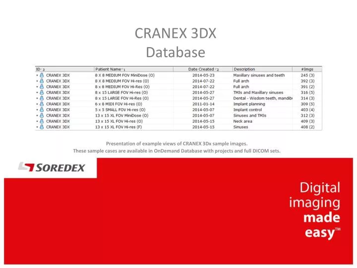 cranex 3dx database